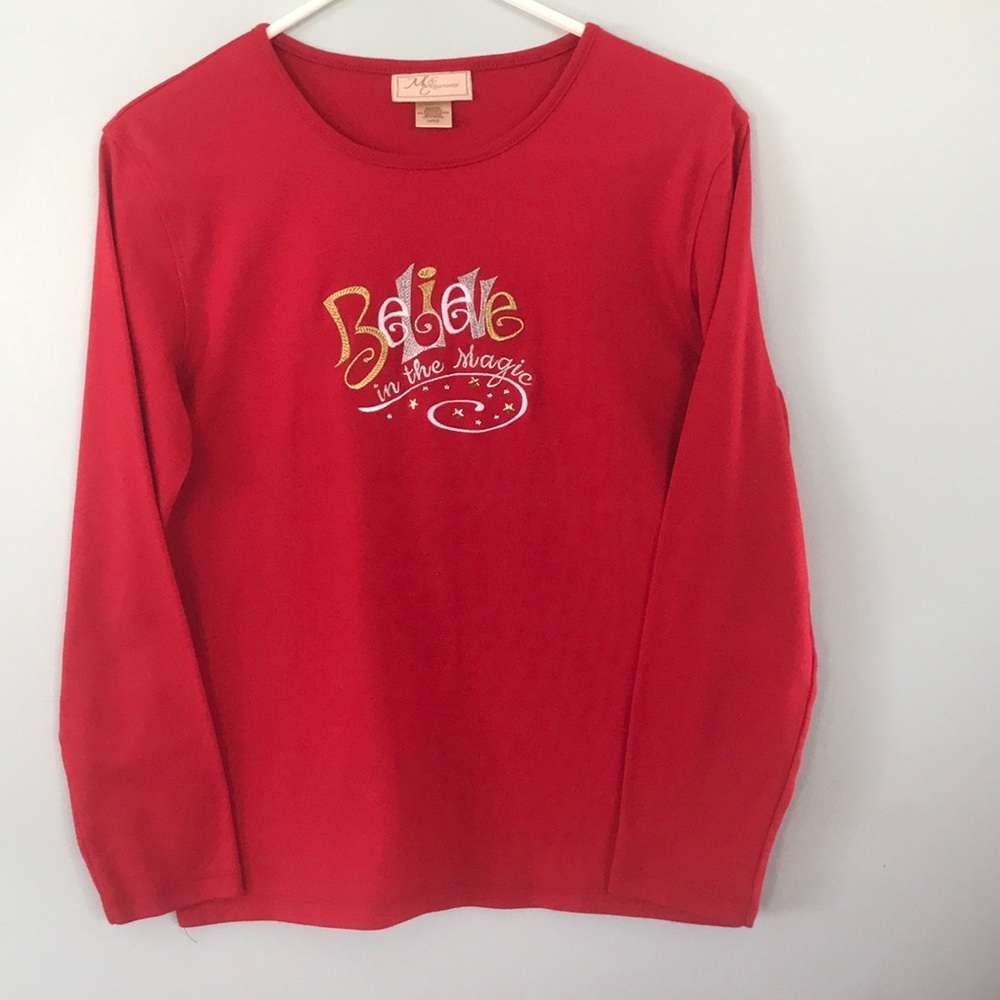 Long sleeve Christmas Season tee shirt.